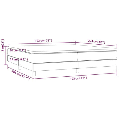 vidaXL Bed Frame Box Spring Bed Base with Mattress for Bedroom Faux Leather
