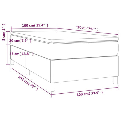 vidaXL Bed Frame Box Spring Bed Base with Mattress for Bedroom Faux Leather