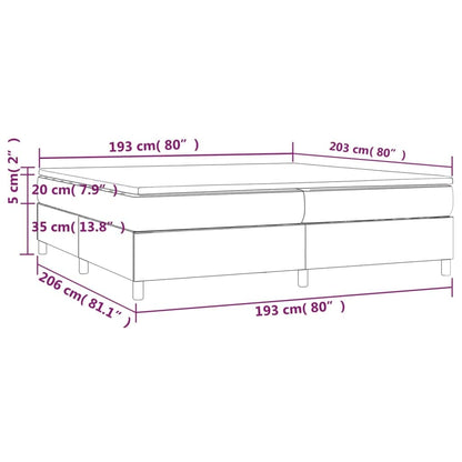 vidaXL Bed Frame Box Spring Bed Base with Mattress for Bedroom Faux Leather