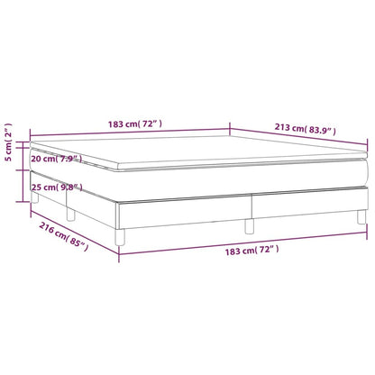 vidaXL Bed Frame Box Spring Bed Base with Mattress for Bedroom Faux Leather