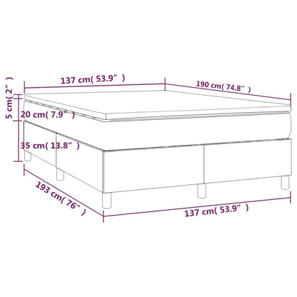 vidaXL Bed Frame Box Spring Bed Base with Mattress for Bedroom Faux Leather