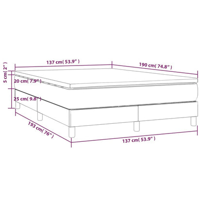 vidaXL Bed Frame Box Spring Bed Base with Mattress for Bedroom Faux Leather