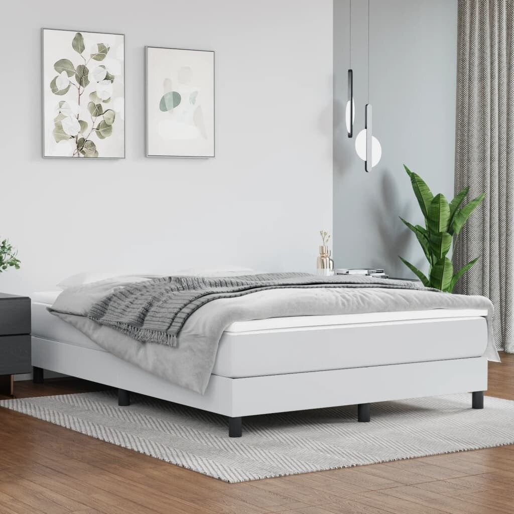 vidaXL Bed Frame Box Spring Bed Base with Mattress for Bedroom Faux Leather