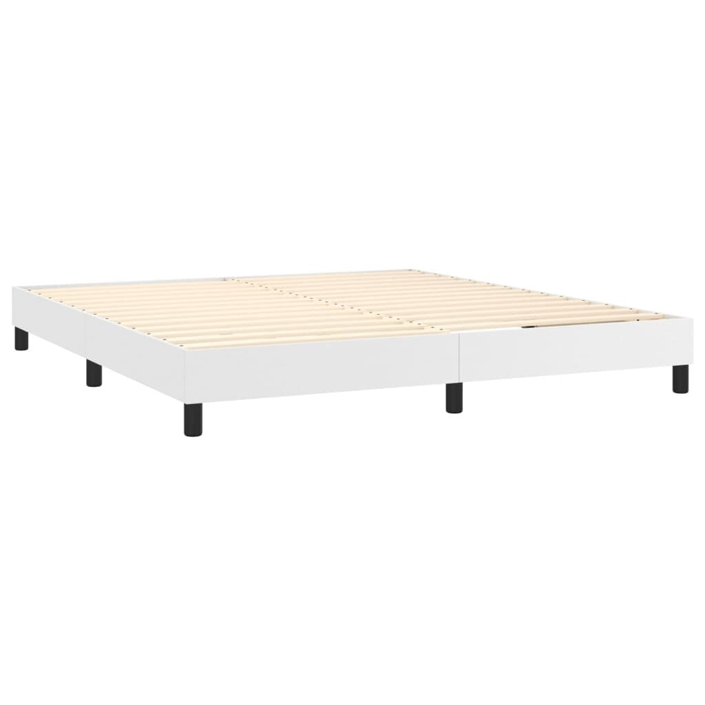 vidaXL Bed Frame Box Spring Bed Base with Mattress for Bedroom Faux Leather