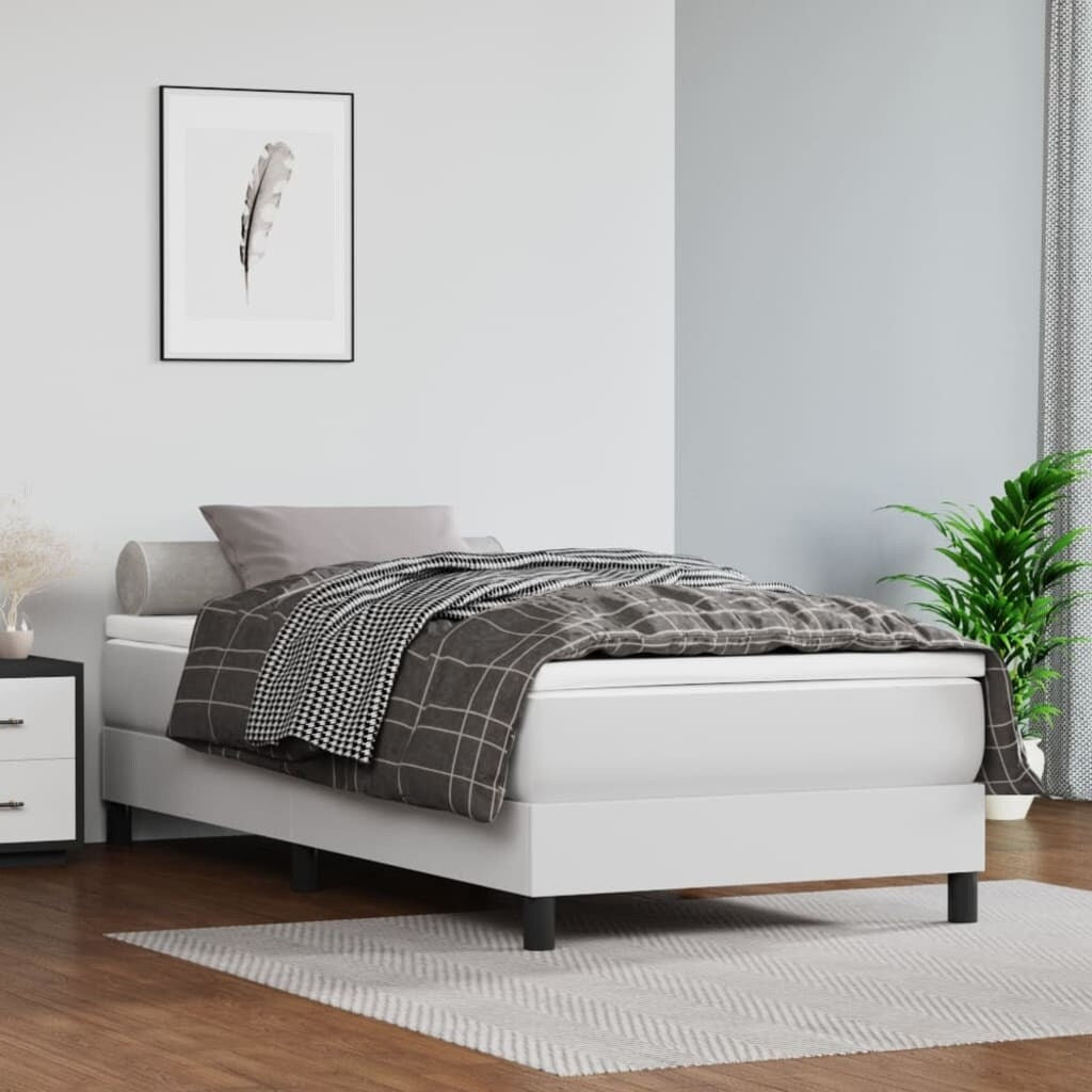 vidaXL Bed Frame Box Spring Bed Base with Mattress for Bedroom Faux Leather