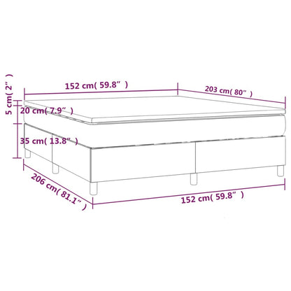 vidaXL Bed Frame Box Spring Bed Base with Mattress for Bedroom Faux Leather