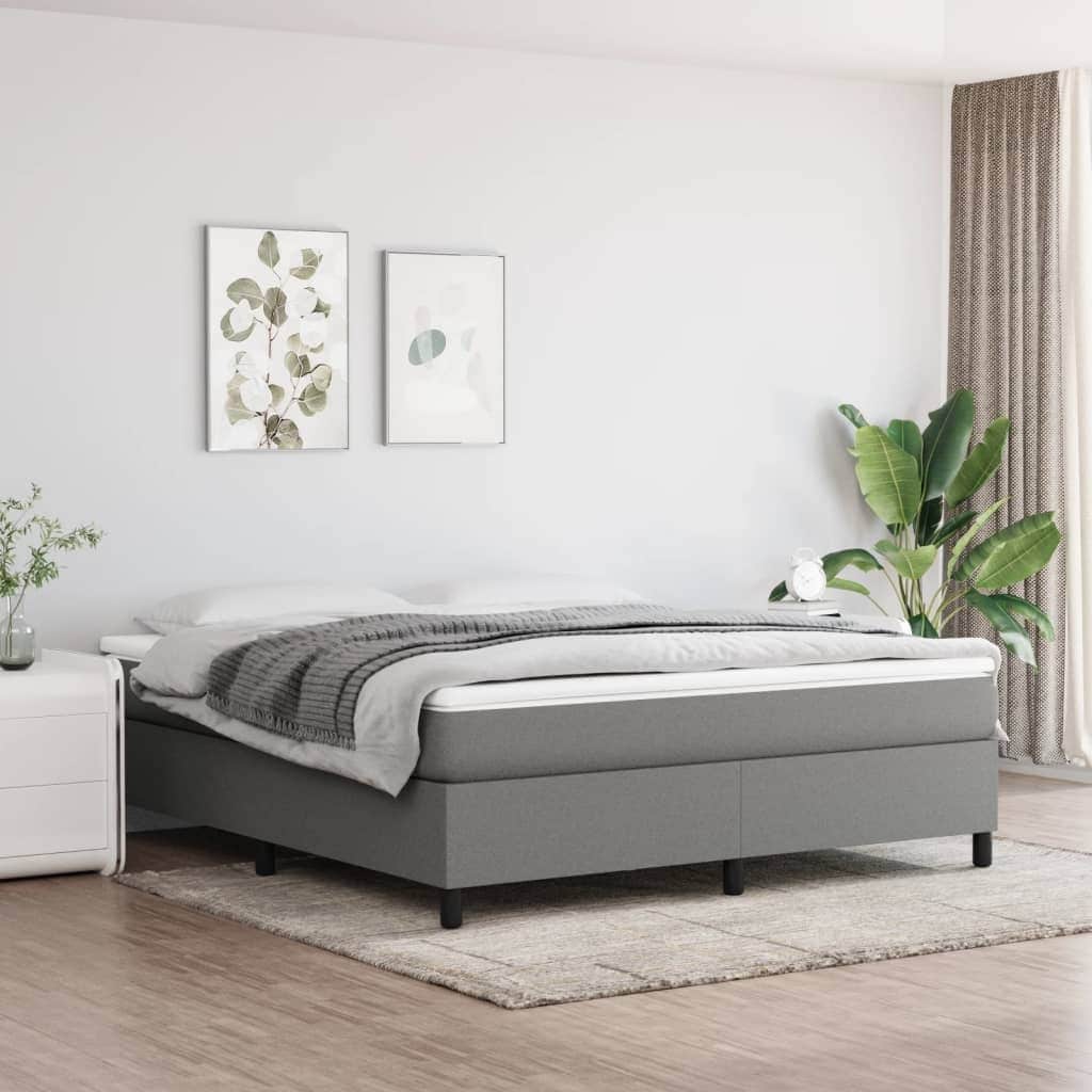 vidaXL Bed Frame Box Spring Platform Bed Base Frame Mattress Foundation Fabric