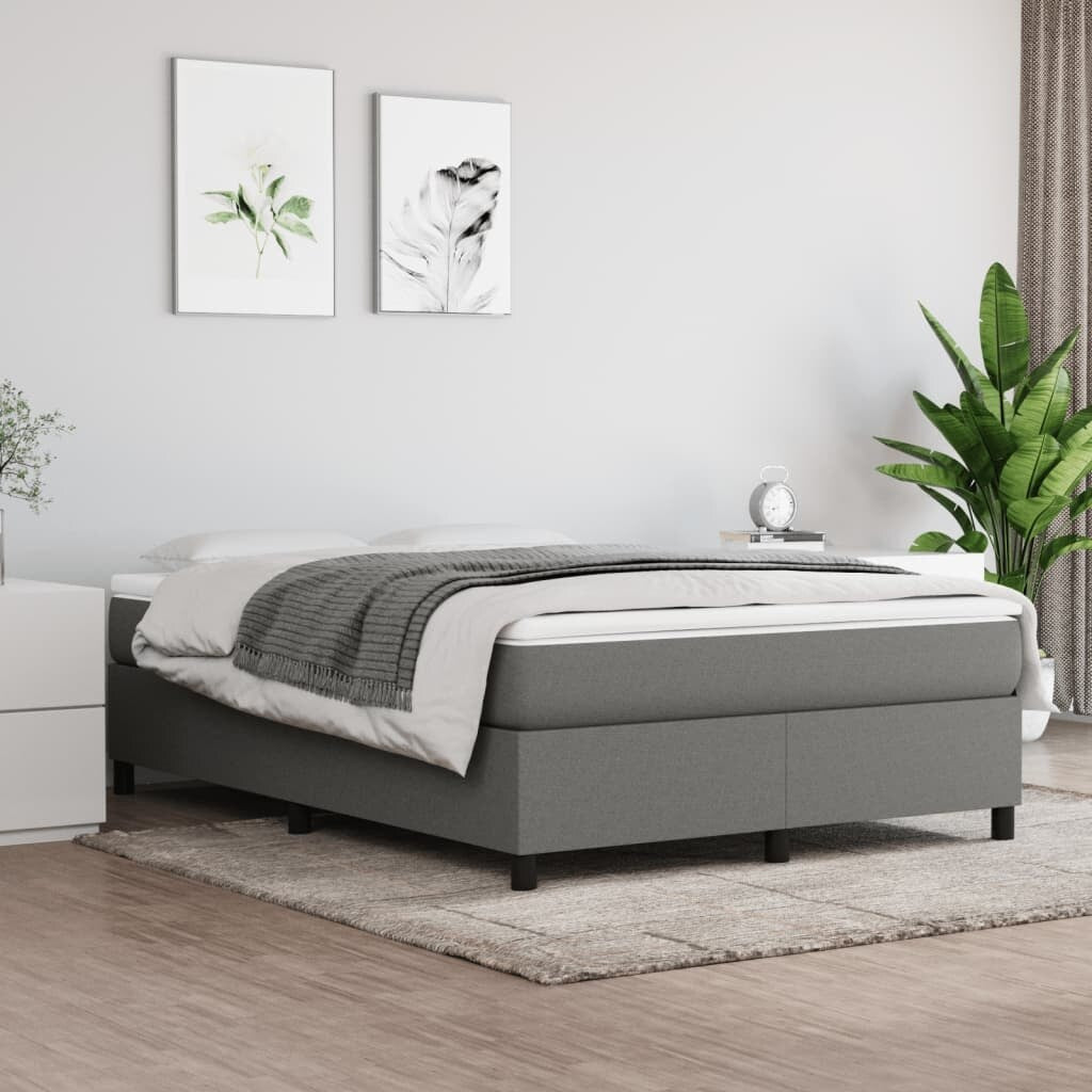 vidaXL Bed Frame Box Spring Platform Bed Base Frame Mattress Foundation Fabric