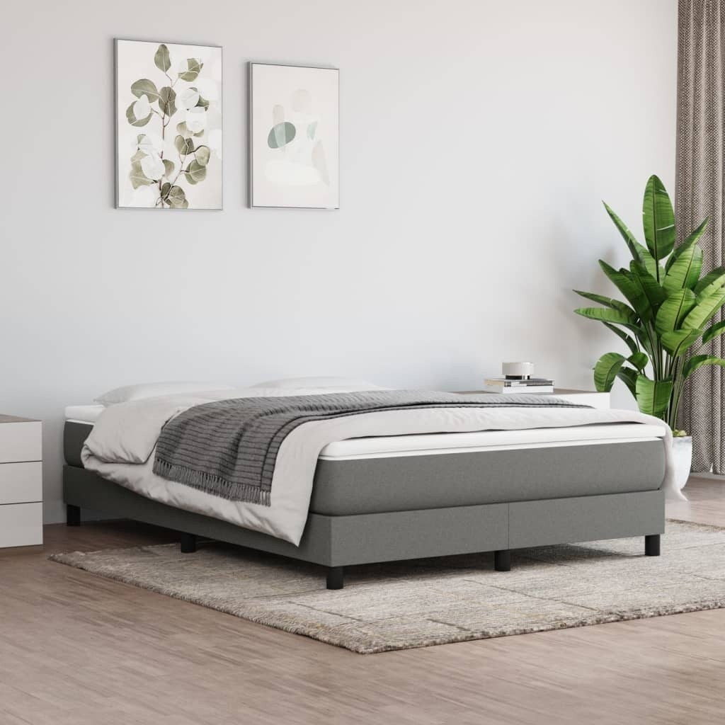 vidaXL Bed Frame Box Spring Platform Bed Base Frame Mattress Foundation Fabric