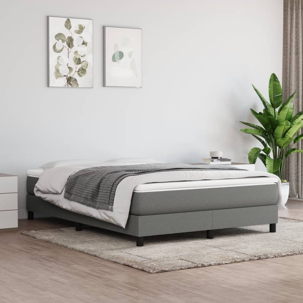 vidaXL Bed Frame Box Spring Platform Bed Base Frame Mattress Foundation Fabric