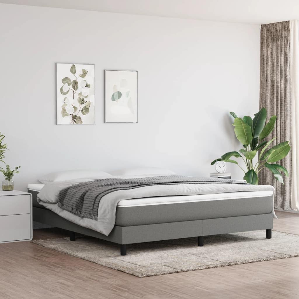 vidaXL Bed Frame Box Spring Platform Bed Base Frame Mattress Foundation Fabric
