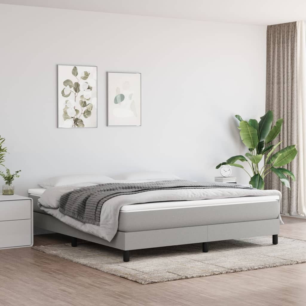 vidaXL Bed Frame Box Spring Platform Bed Base Frame Mattress Foundation Fabric