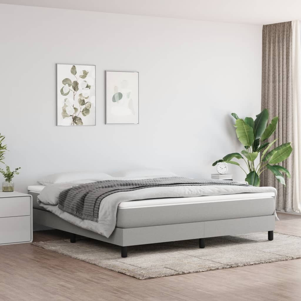 vidaXL Bed Frame Box Spring Platform Bed Base Frame Mattress Foundation Fabric