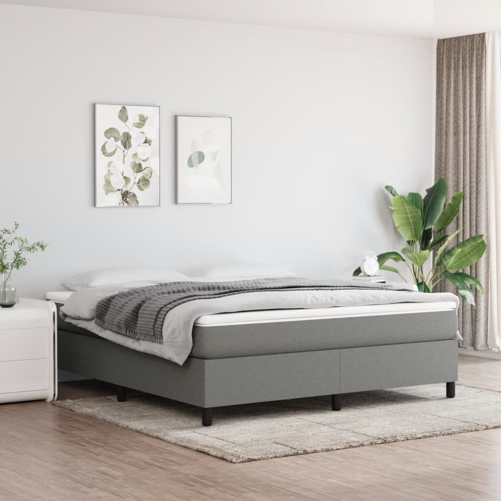 vidaXL Bed Frame Box Spring Platform Bed Base Frame Mattress Foundation Fabric