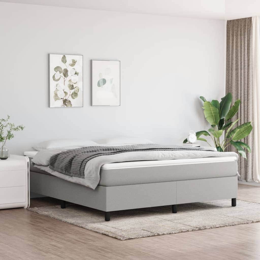 vidaXL Bed Frame Box Spring Platform Bed Base Frame Mattress Foundation Fabric