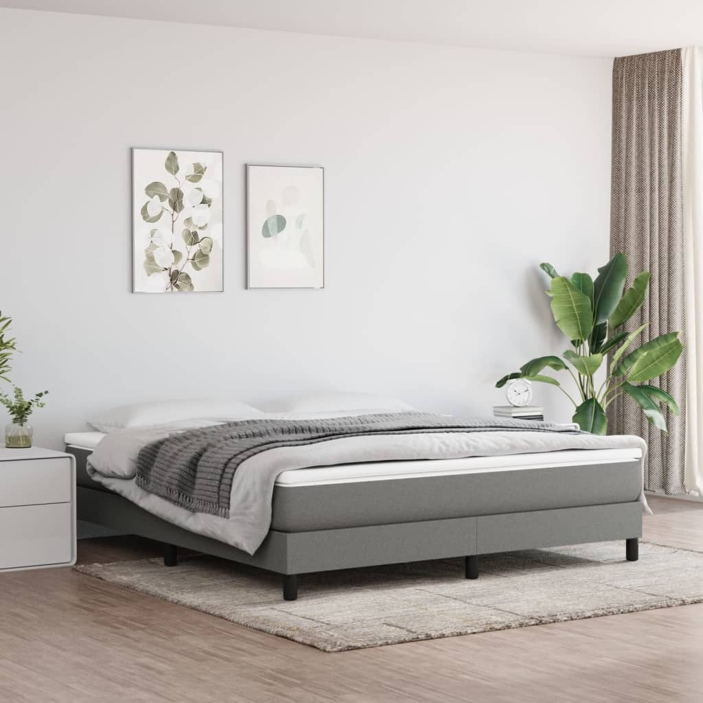 vidaXL Bed Frame Box Spring Platform Bed Base Frame Mattress Foundation Fabric