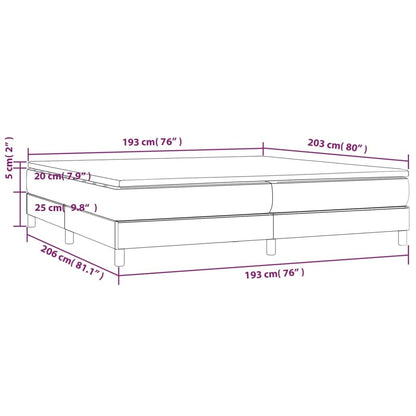 vidaXL Bed Frame Box Spring Platform Bed with Mattress for Bedroom Velvet