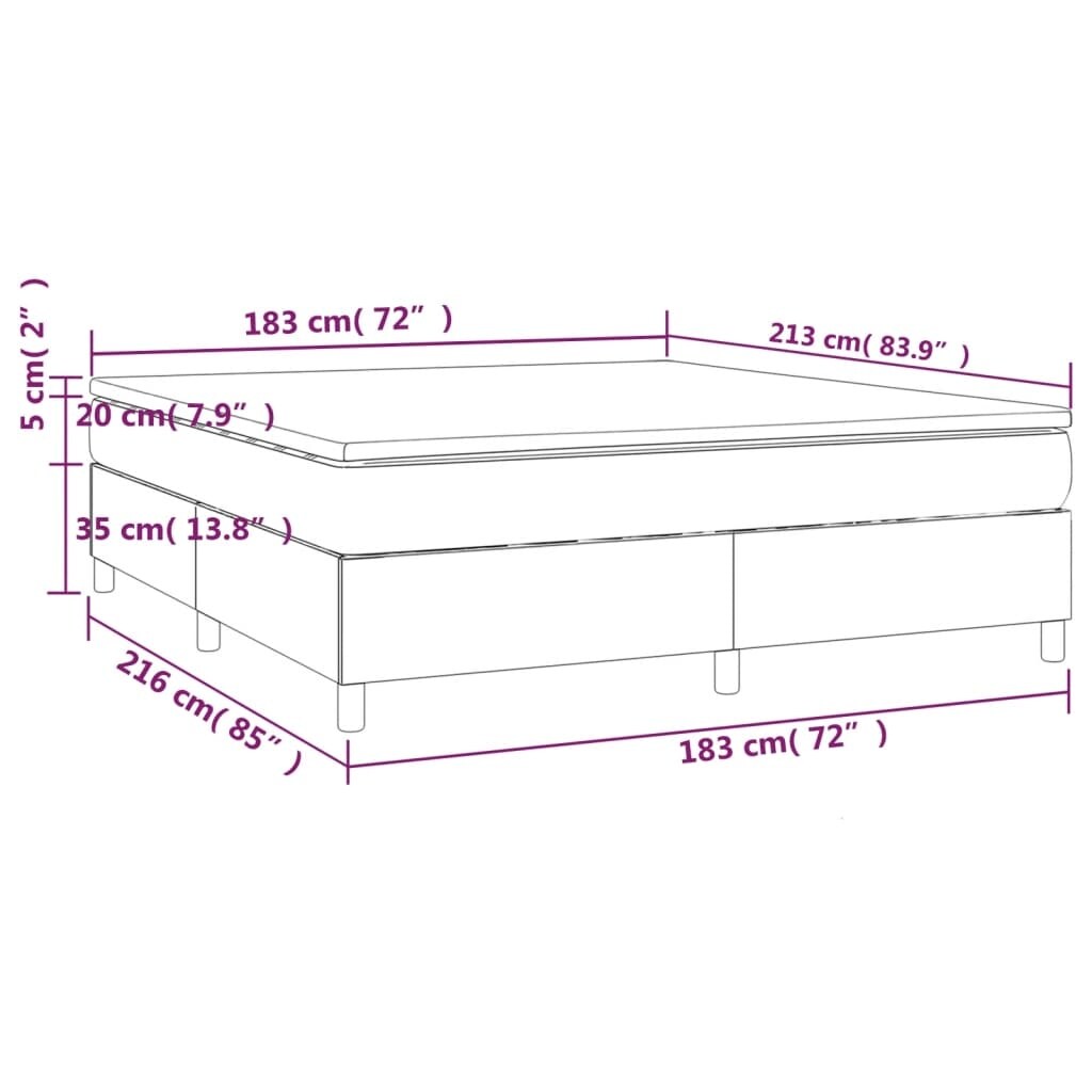vidaXL Bed Frame Box Spring Platform Bed with Mattress for Bedroom Velvet