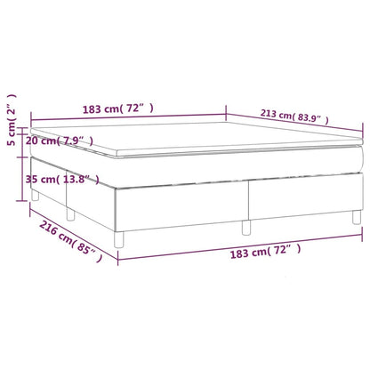 vidaXL Bed Frame Box Spring Platform Bed with Mattress for Bedroom Velvet