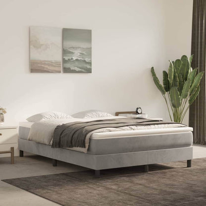 vidaXL Bed Frame Box Spring Platform Bed with Mattress for Bedroom Velvet