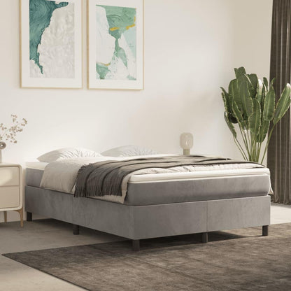 vidaXL Bed Frame Box Spring Platform Bed with Mattress for Bedroom Velvet
