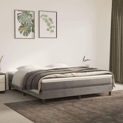 vidaXL Bed Frame Box Spring Platform Bed with Mattress for Bedroom Velvet