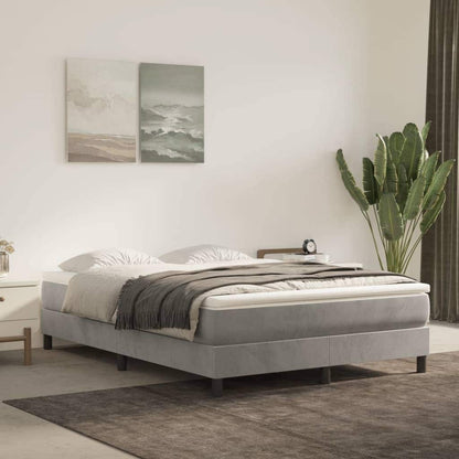 vidaXL Bed Frame Box Spring Platform Bed with Mattress for Bedroom Velvet